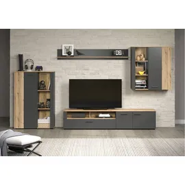 trendteam Wandregal Esteban 167 x 25 x 18 cm Grau