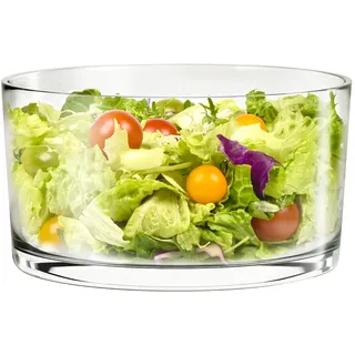 KITEISCAT Große Salatschüssel aus Glas – vielseitige 3,345 ml Trifle- und Obstschale – elegant und langlebig zum Servieren von Salaten, Desserts
