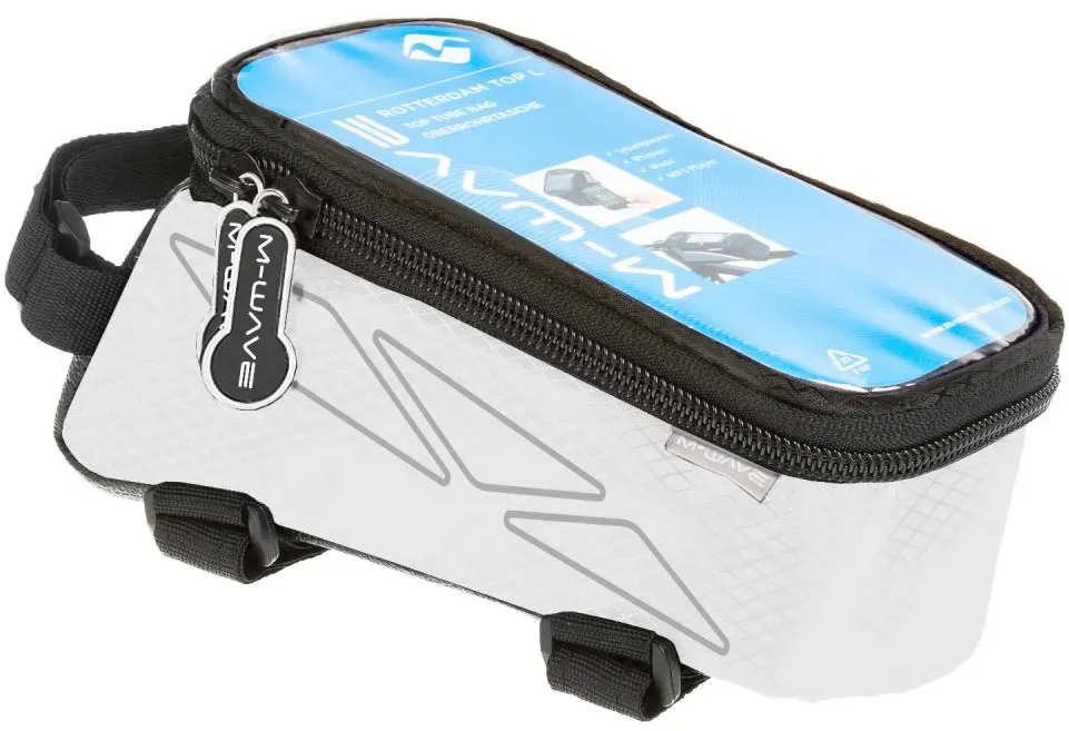 M-WAVE Rotterdam Top L Oberrohrtasche  Weiß, Größe L, mit Smartphone-Fach M-WAVE Rotterdam Top L Oberrohrtasche  Weiß, Größe L, mit Smartphone-Fach