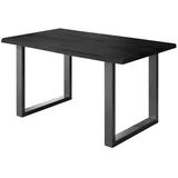 Loreno Esstisch 120 cm x 80 cm, MDF, Grau, U-Gestell Schwarz
