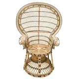 Casa Padrino Luxus Rattan Sessel Naturfarben 114 x 80 x H. 150 cm Vintage Möbel