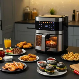 Berdsen Heißluftfritteuse XXL 9,1L Silber