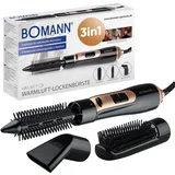 Bomann Warmluftbürste 3 Aufsätze | für alle Haarlängen | Föhnbürste mit Kaltstufe für Style-Fix | 2 Stufen | Rundbürstenföhn Hairstyler | 360° Kabel | Warmluftbürste für kurze Haare | HAS 6077 CB