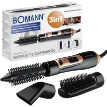Bomann Warmluftbürste 3 Aufsätze | für alle Haarlängen | Föhnbürste mit Kaltstufe für Style-Fix | 2 Stufen | Rundbürstenföhn Hairstyler | 360° Kabel | Warmluftbürste für kurze Haare | HAS 6077 CB