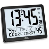 ADE Digitale XL-Funkuhr schwarz