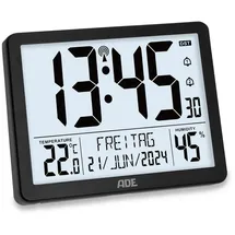 ADE Digitale XL-Funkuhr schwarz