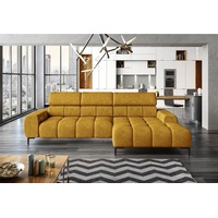 JVmoebel Ecksofa, Polster Schlafsofa Textil Bettfunktion Schlaf Design Ecksofa L-Form Sofa Couch gelb