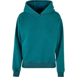 URBAN CLASSICS Stone Washed Kapuzenpullover Water Green 5XL