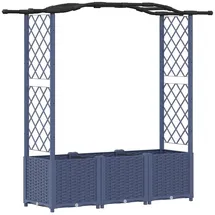 vidaXL Hochbeet mit Rankgitter und Dach 164 x 40 x 142 cm Grau