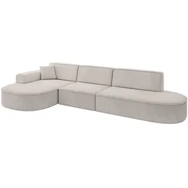 altdecor Ecksofa Ottomane Links MARI-L2 - 328x171x79 cm Hellbraun Velours