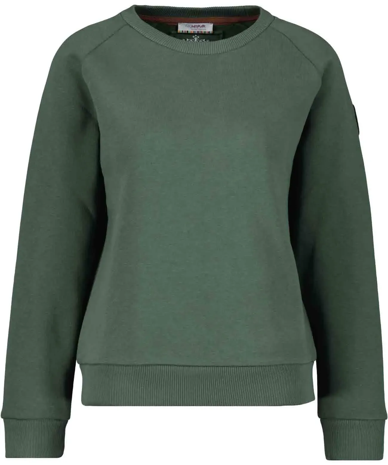 Sweatshirt RAGMAN, Damen, Gr. L5052, grün (thymian, 348), 80% Baumwolle 20% Polyester, regular fit, Sweatshirts Sweatshirt