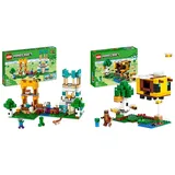 LEGO 21249 Minecraft Die Crafting Box 4.0, 2in1-Set zum Bauen & 21241 Minecraft Das Bienenhäuschen, Farm-Spielzeug mit baubarem Haus