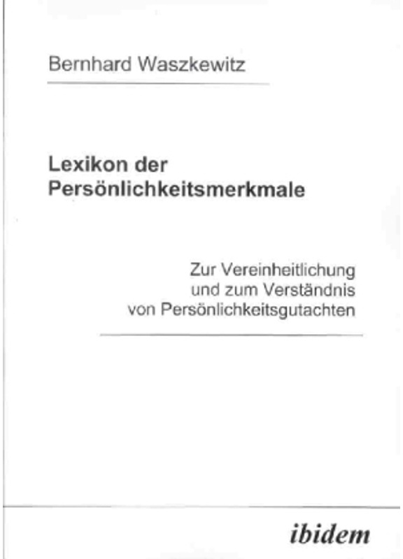 Lexikon Der Persönlichkeitsmerkmale - Bernhard Waszkewitz, Kartoniert (TB)