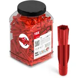 TOX Dübel Big Pack, Allzweckdübel Tri 10/61 200 Stück in vielseitig einsetzbarer und bruchsicheren Runddose, 2500 ml, 010260003, Rot, 10x61 mm