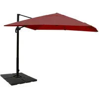 Mendler Gastronomie-Ampelschirm HWC-A96 300 x 400 cm bordeaux inkl.
