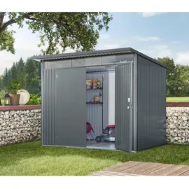 Biohort Metall-Gerätehaus AvantGarde Gr. A5 dunkelgrau-metallic Doppeltür