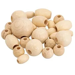 Makramee-Holzkugeln, natur