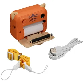 Bresser Freek Vonk x Bresser Kinder-Sofortbildkamera Tigerdesign, Front- und Rückkamera, 93x73x44 mm