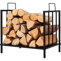 Costway Kaminholzregal Metall bis 50kg belastbar, Brennholzregal Feuerholzregal Holzscheitregal