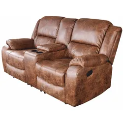 Casa Padrino Kunstleder 2er Kinosessel Antik Braun 188 cm - Wohnzimmer Möbel