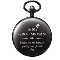 TREEWETO Taschenuhr - Personalisiert Graviert Groomsman Taschenuhr Quarz Fobwatch - Groomsmen Geschenke für Hochzeit oder Vorschlag -Trauzeuge Taschenuhr Hochzeitsgeschenk