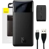 (30000 mAh, 15 W, 111 Wh), Powerbank Schwarz