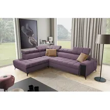 kaiser möbel Modernes, modisches, elegantes Ecksofa mit Schlaffunktion GRECO VII Avra Violett Links