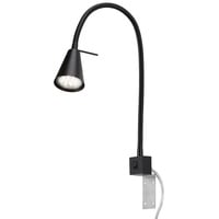 Briloner Leuchten LED Bettleuchte, Bettlampe Flexarm, inkl. An-/Ausschalter, 4,7 Watt. 350 Lumen, 3.000 Kelvin, Schwarz,