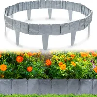 Tubiaz Rasenkante Kunststoff 9.8M Grau Beetumrandung Mähkante 40 Stücke Randsteine Kunststoff Beeteinfassung Gartenzaun 1 Element (L x H): 24.5x23cm