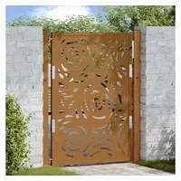 vidaXL Gartentor 105x130 cm Wetterfester Stahl Flammen-Design