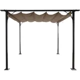 Mendler Pergola Avila 3,50 x 3,50 m inkl. Schiebedach taupe