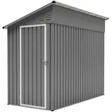 Raelunyi Gartenhaus, Grau, Metall, 124x242 cm, Aufbewahrung & Schutzhüllen, Geräteschuppen