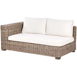 Beliani Garten Ecksofa mit Ottomane 5-Sitzer RINELLA Rattan Grau