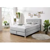 Home Affaire Boxspringbett »Fargo«, in Überlänge 220 cm, mit Topper, 3 Ausführungen, 4, Breiten grau