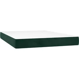 vidaXL Boxspringbett 140 x 200 cm Dunkelgrün