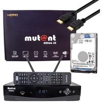 Mutant HD66 SE UHD 2160p E2 Linux Receiver mit 1x DVB-S2 & 1x DVB-C/T2 Tuner, PVR, WiFi + 1TB Festplatte