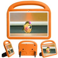 Tablet PC Hülle Tablet-Hülle für Huawei T5 10,1 Zoll Silikonhülle für Kinder, für Kinder, stoßfest, leicht, sturzsicher, Stand-Tablet-Hülle, mit Griff und Ständer, Tablet-Rückseite (Farbe: Orange)