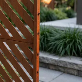 casa.pro Trennwand ‘Kekan’ Corten Stahl 180 x 120 cm Edelrost - Dunkelbraun
