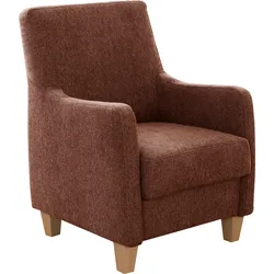 Sessel HOME AFFAIRE "Palmera", rosa (kupfer), B:70cm H:93cm T:75cm, 100% Polyester, Struktur (100% Polyester), Luxus-Microfaser in Lederoptik (100% Polyester), Sessel, Federkern-Polsterung, passend zur Serie »Palmera«