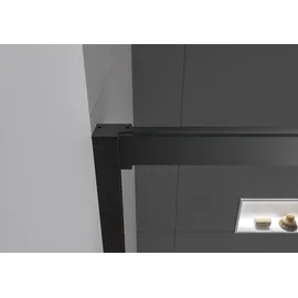 Bernstein Nischendusche mit Schiebetür Soft-Close DX906 flex Schwarz matt - 8 mm Nano Echtglas - 1200mm