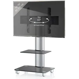 VCM Tosal TV-Standfuß silber/Schwarzglas