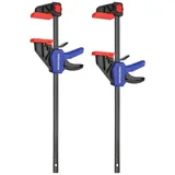 WorkPro Einhandzwingen 2 Stück, Schraubzwingen Set Spannweite 305mm 2 in 1 zum Spannen Dehnen, Dehnbereich 440mm Spannkraft 68kg, für einfaches und stabiles Fixieren von Holz Möbel mit einer Hand