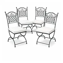 Marrakesch Orient & Mediterran Interior Caravaca Gartenstuhl 40 x 40 x 100 cm schwarz 4 St.