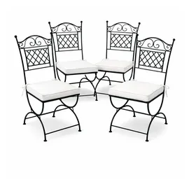 Marrakesch Orient & Mediterran Interior Caravaca Gartenstuhl 40 x 40 x 100 cm schwarz 4 St.