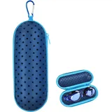 DIELOVEHUA Schwimmbrille Etui, Hardcase mit Karabiner, Ablaufloch, Unisex, Dunkelblau