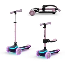 Kinderkraft RAKET UP 2-in-1 Scooter mit Sitz Rosa