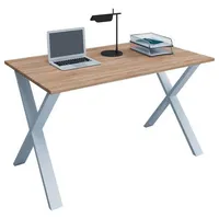 VCM Schreibtisch Lona X 140 x 80 cm sonoma-eiche/alu