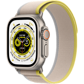 Apple Watch Ultra GPS+Cellular 49 mm Titaniumgehäuse, Trail Loop gelb/beige S/M