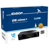 Edision OS NINO+ Full HD Linux E2 Sat Receiver H.265/HEVC (1x DVB-S2, 2X USB, HDMI, LAN, Linux, Kartenleser, 1080p) [Vorprogrammiert für Astra], 01-08-0016