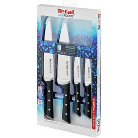 Tefal Ice Force Set 4-tlg. Tranchiermesser 9 cm, Kochmesser 20 cm, Officemesser 11 cm, Schälmesser 20 cm Schwarz